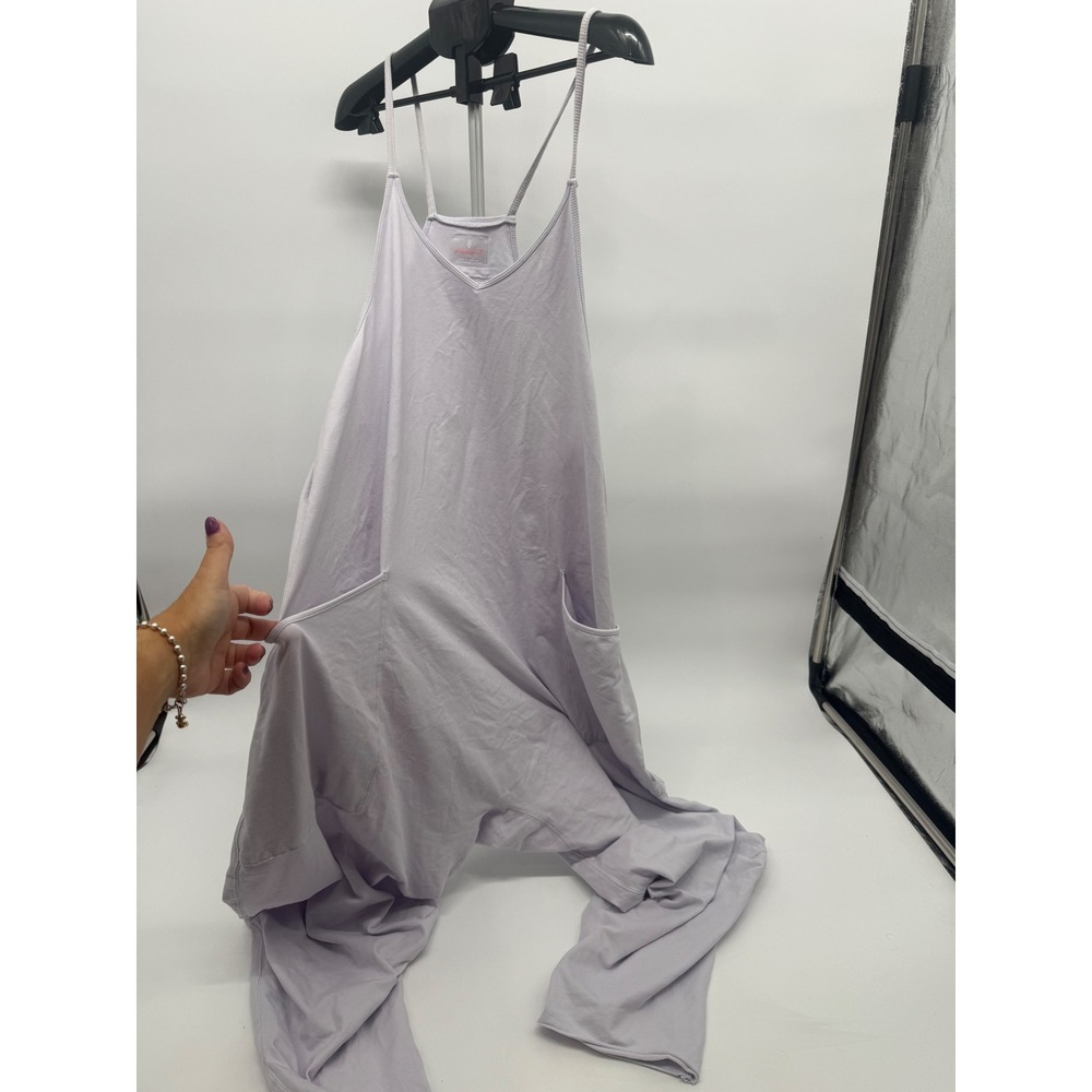 Free People Movement Oversized Harem Jumpsuit L Oversized Lilac Utility Pocket